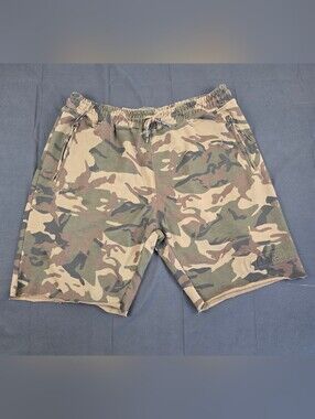 Pillars Athletic Shorts Mens 4XL Green Camo Drawstring Waist